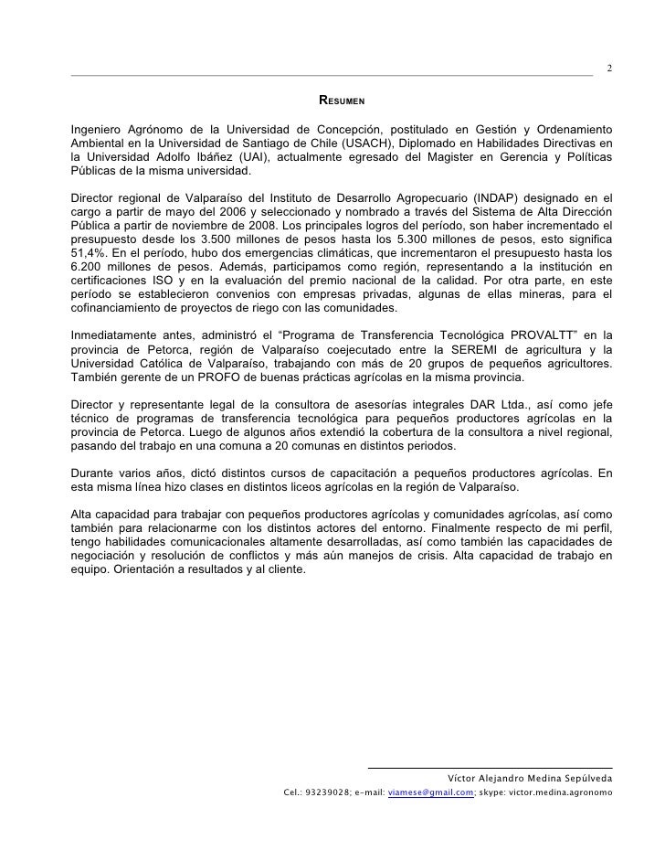 curriculum vitae ingeniero agronomo chile curriculum vitae ingeniero agronomo chile
